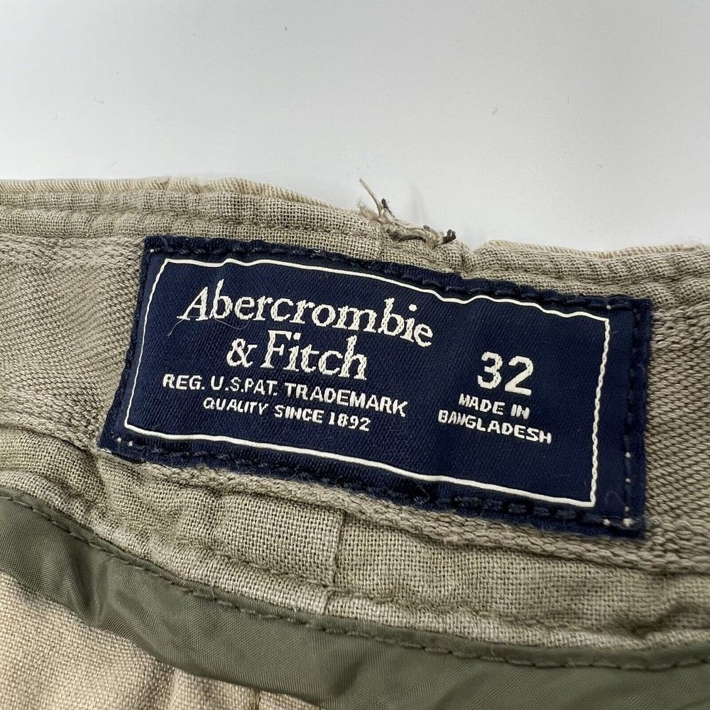 Abercrombie & Fitch Brown Thick Cotton Cargo Shorts Mens 32 Casual Military - Picture 5 of 10